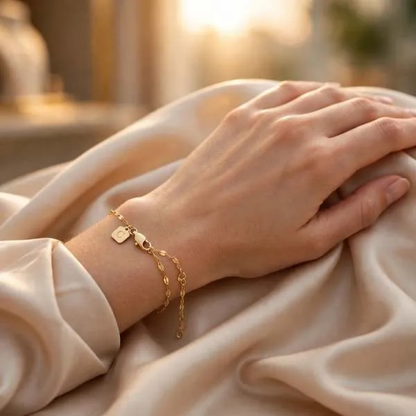 Delicate gold link bracelet