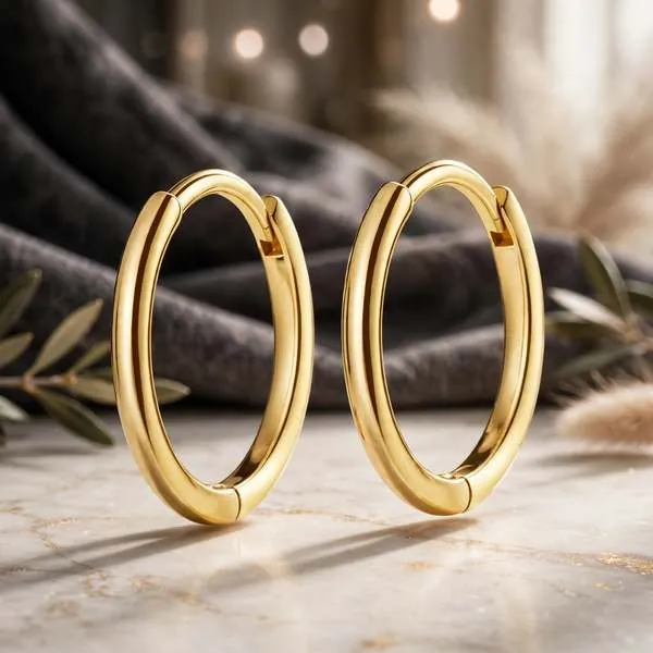 Polished gold hoop earrings